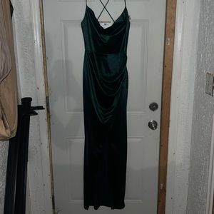 Hunter green long medium dress